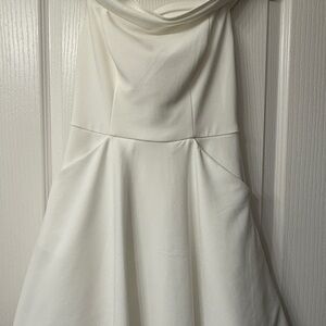 Elegant Strapless White Dress